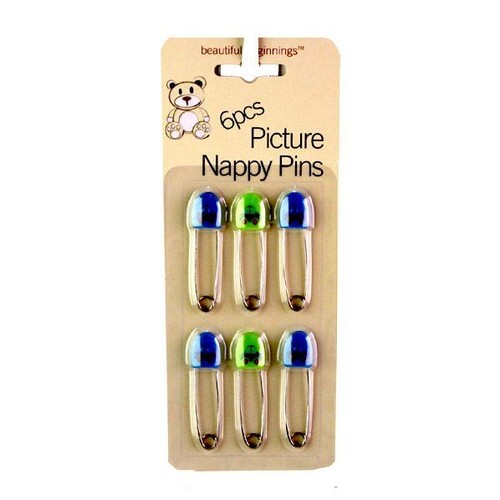 Picture nappy pins blue - 6,