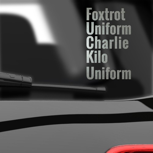 Car decal sticker fuck - fuck, u