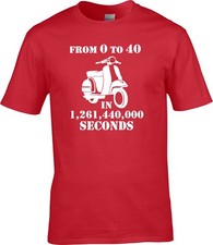 40th Birthday Vespa Scooter Mod Motorbike  Funny Gift T Shirt