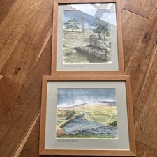 Stunning ORIGINAL Watercolour Paintings Dartmoor Arms Tor , Powder Mills MSH