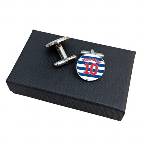 Blue white hoops football - &,