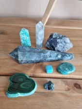 Crystal Bundle – 8-Piece Lot – 891g – Includes Azurite-Malachite, Fluorite, Mix