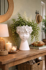 White head planter with - head,