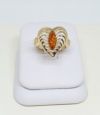 Cognac Baltic Amber Ring-925 Sterling Silver-14k Gold Plated-L 1/2 UK Size-6 US