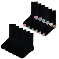 Ladies 6 Pairs Socks Black