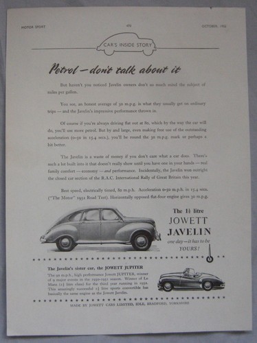 1952 jowett javelin original - 1952,
