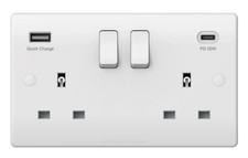 Double wall plug socket gang - socket, 2