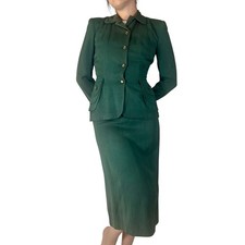 Vintage 1940s Green Silk Skirt