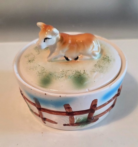 Jersey cow butter dish - jersey,