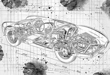 James Dean Drawing  Porsche