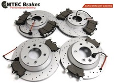 FRONT REAR SILVER BRAKE DISCS PADS WIRES FOR AUDI Q7 VW TOUAREG PORSCHE CAYENNE