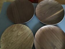 Natural Wooden Round Serving Trays / Platters x 4
