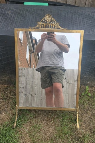 Vintage antique brass mirrored - antique,
