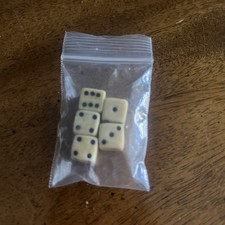 Set Of 5 Antique French Ivory Ivoroid Ocarina Celluloid Praline Poker Dice