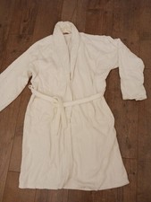 Unisex Spa white towelling cotton robe/2 Front Pockets Pit To Hem 29"