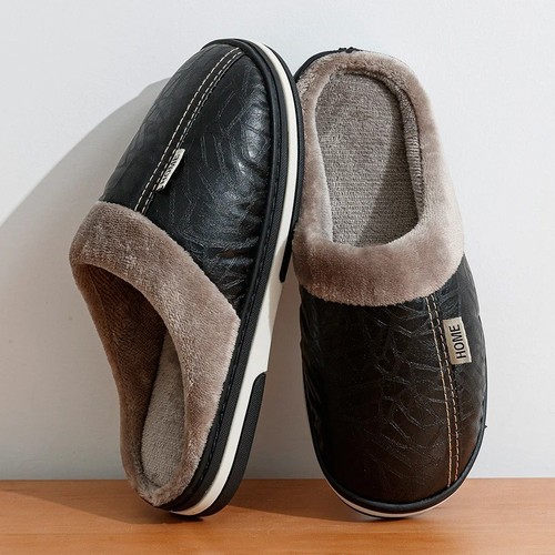 Men winter slippers pu - winter,