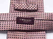 T M LEWIN Silk Tie Pink And