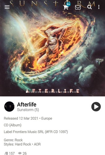 Sunstorm afterlife cd - sunstorm, 2021