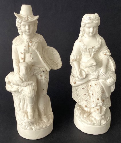 Antique pair parian ware - antique,