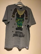 Men’s Mr T “Quit you Jibba Jabba”  Tiny Idols Grey Short Sleeve T Shirt Size L