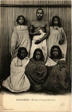 Old postcard AK men and women