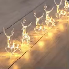 1.5/3M 3D Reindeer String Lights Battery Operated LED Christmas Tree Decor