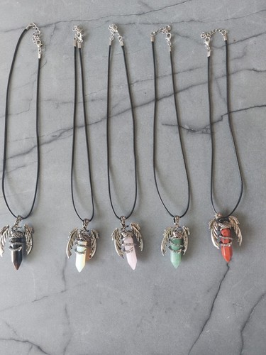 Crystal dragon pendants - crystal,