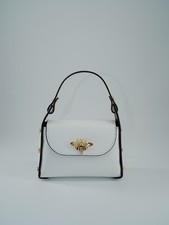 White Hand‑made Bee Bag Mini in genuine leather, Made in Italy