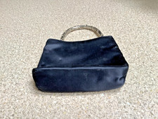ESCADA FABRIC BLACK SATIN EFFECT EVENING BAG WITH HANDLE