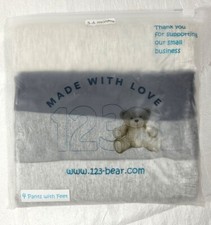 123 Bear Baby Soft Cotton Spandex Pants w/ Feet - Gray, Black - Size 3/6 Months