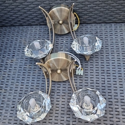 Two arm wall lights antique - two,