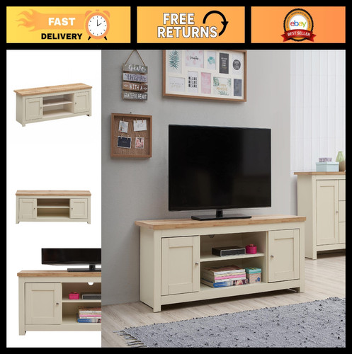 Large cream oak unit - tv,