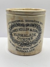 Old early dundee marmalade advertising jar, stained & crazed