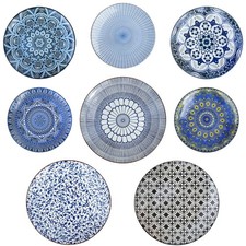 Set 4 Dinner Plates 26cm10'' Crockery Dining Large Plate Mediterranean Stoneware