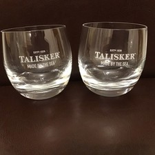 Made by the Sea TALISKER x2 Single Malt Whisky Rocking Tumbler glass NEW