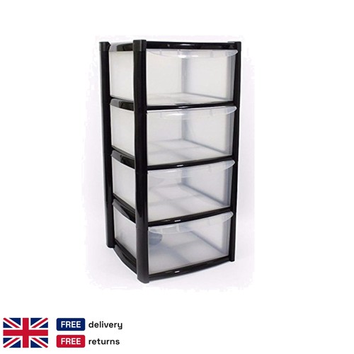 Drawer black plastic storage - black,