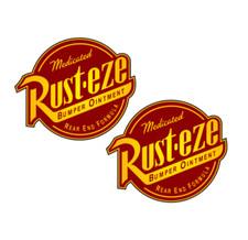 x 2 Rust-ese vinyl laminated stickers weather proof tool box garage laptop