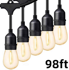 98ft Festoon Outdoor String Lights Mains Powered E27 S14 LED Bulbs Garden Light