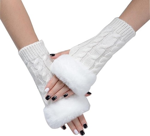 Ladies knitted arm warmers - knitted,