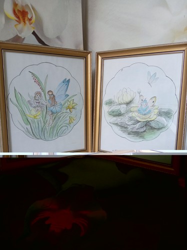 Pair vintage framed - of,