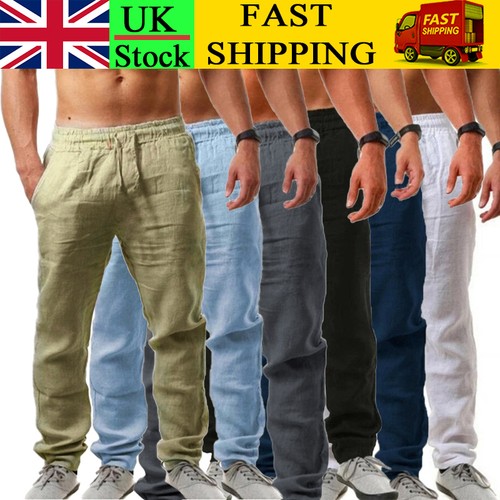 Mens cotton linen - linen, pants