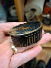 Antique/Georgian Paper Mache Snuff Box  -Scalloped Design-Age Related Wear/AF