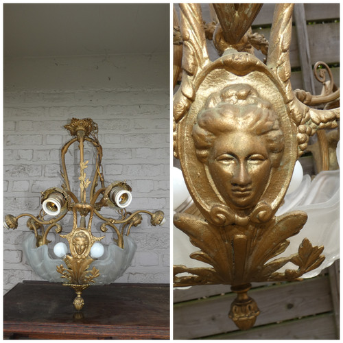 Antique french bronze - , caryatid