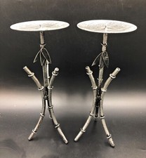 Pair 10" Metal Standing Candle Holder Stands For 4" Diameter Candles