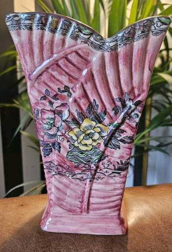 Vintage vase iridescent pink - vase,