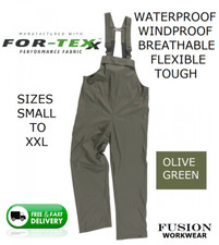 BIB AND BRACE WATERPROOF,FISHING,ANGLING,FARM,PRESSURE WASHER,SUPPLE,LIGHT,OCEAN