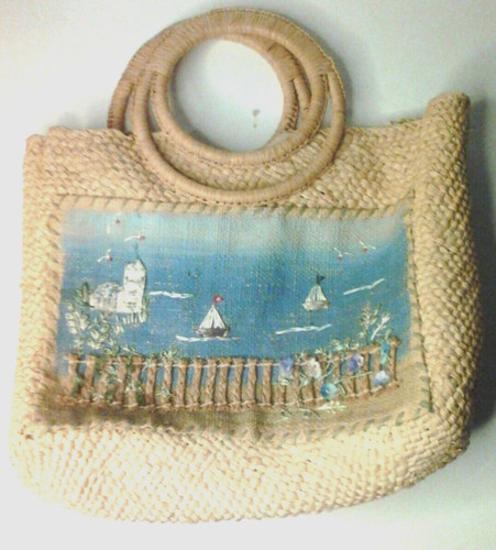 Rattan purse sailboats and - purse,