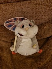 Gemmy Vintage Dancing And Singing Lady Hamster with Umbrella Working RARE C3