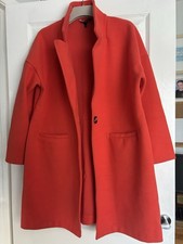 Next Petite Size 16 Burnt Orange Autumn Coat with One Button and Pockets