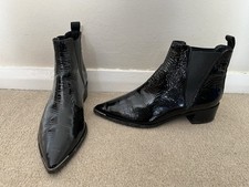 Acne Studios Black Patent Leather Jensen Boots - Size UK 4 EU 37
